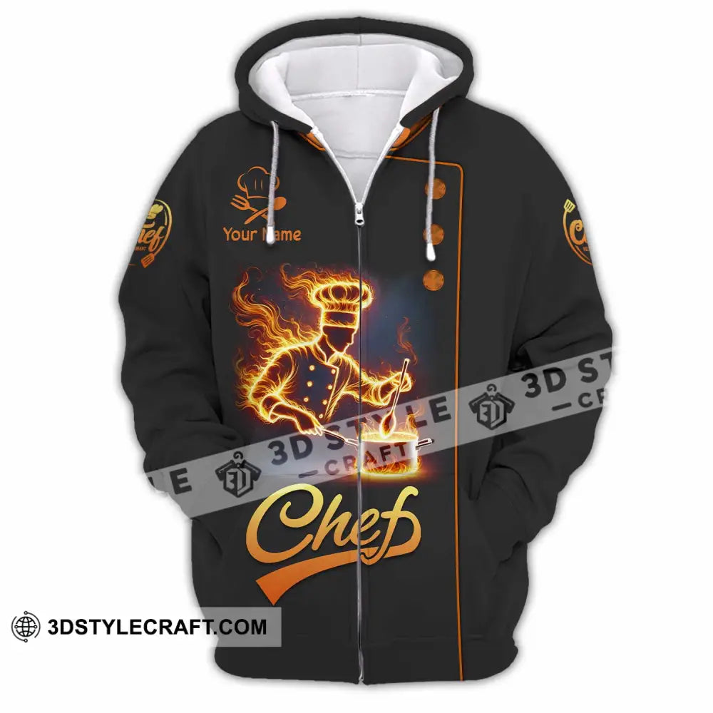 Unisex Shirt Custom Name Chef Gift For Chefs Zipper Hoodie / S T-Shirt