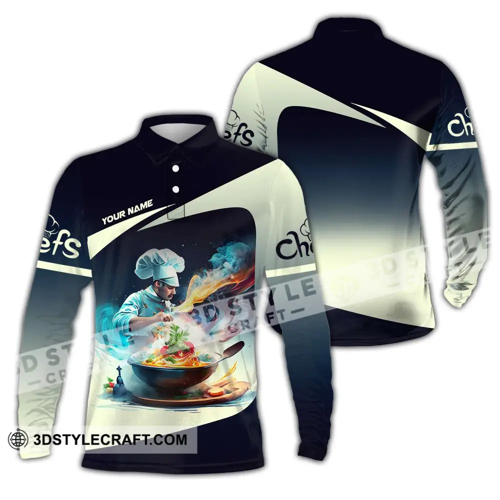 Unisex Shirt Custom Name Chef Gift Long Sleeve Polo / S T-Shirt