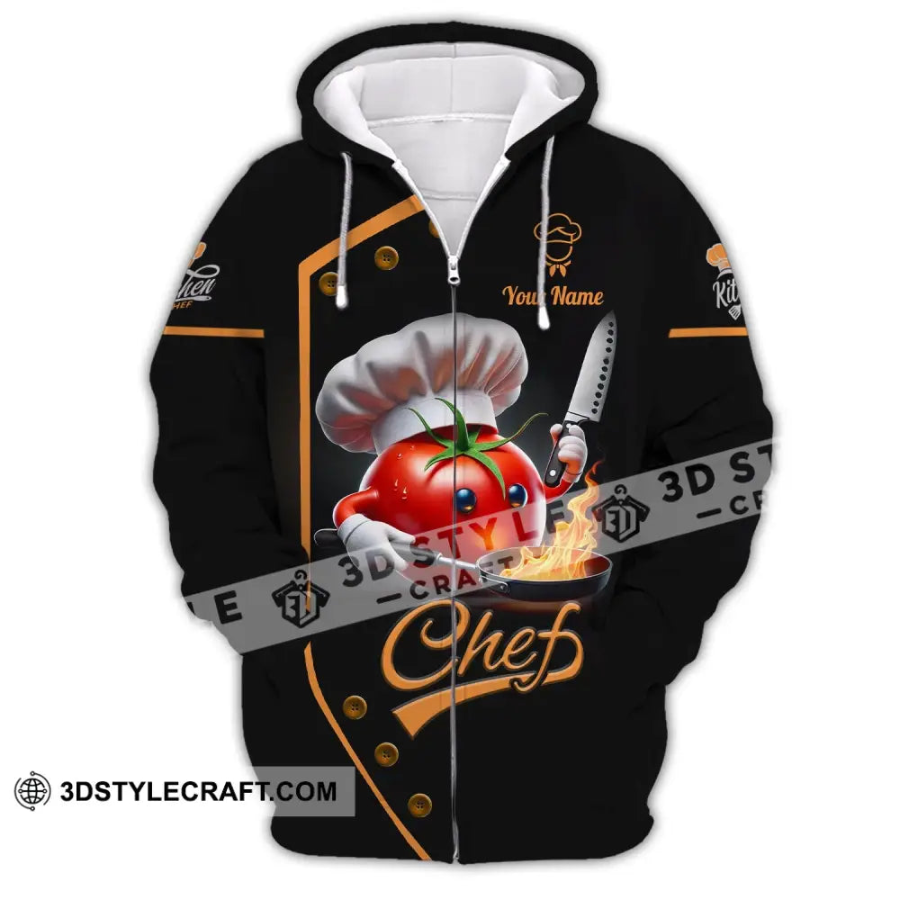 Unisex Shirt Custom Name Chef Gift Zipper Hoodie / S T-Shirt