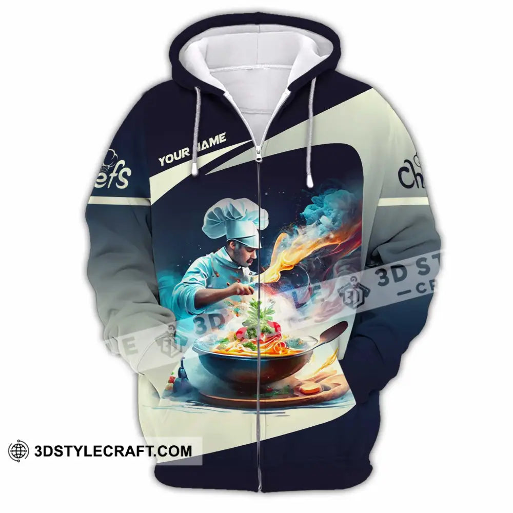 Unisex Shirt Custom Name Chef Gift Zipper Hoodie / S T-Shirt