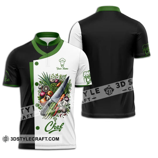Unisex Shirt - Custom Name Chef Shirt, Green Vegetables style option 3