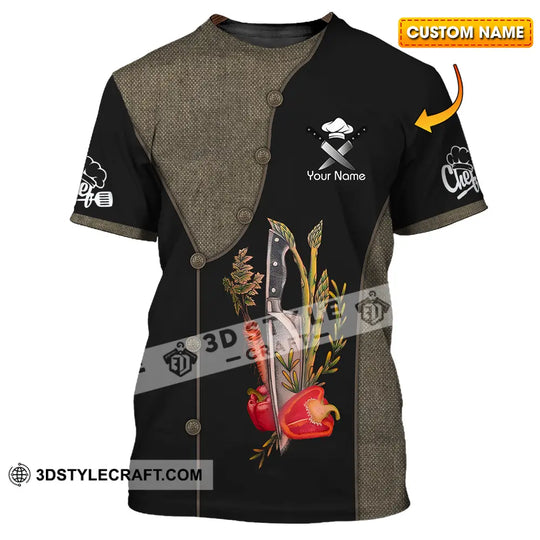 Unisex Shirt - Custom Name Chef Shirt Knife And Vegetable style option 1