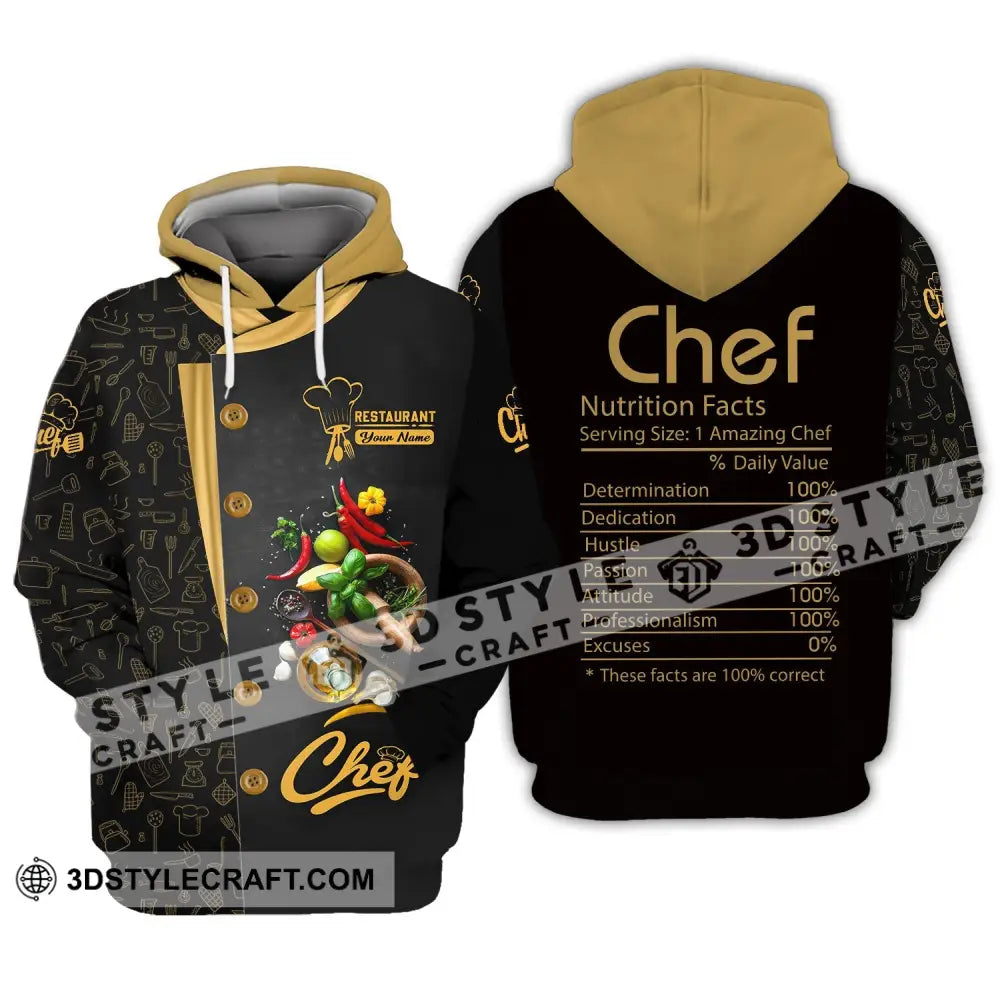 Unisex Shirt - Custom Name Chef Nutrition Facts These Are Correct Hoodie / S T-Shirt