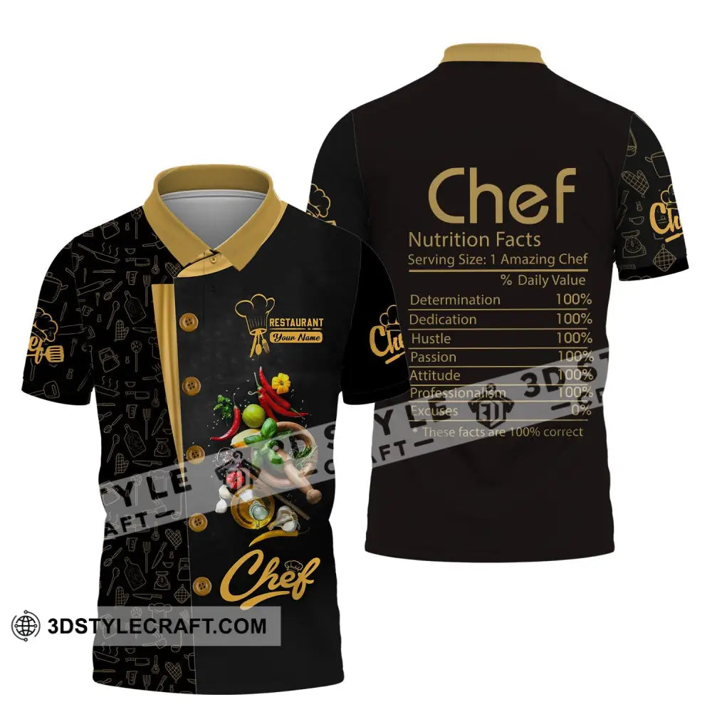 Unisex Shirt - Custom Name Chef Nutrition Facts These Are Correct Polo / S T-Shirt