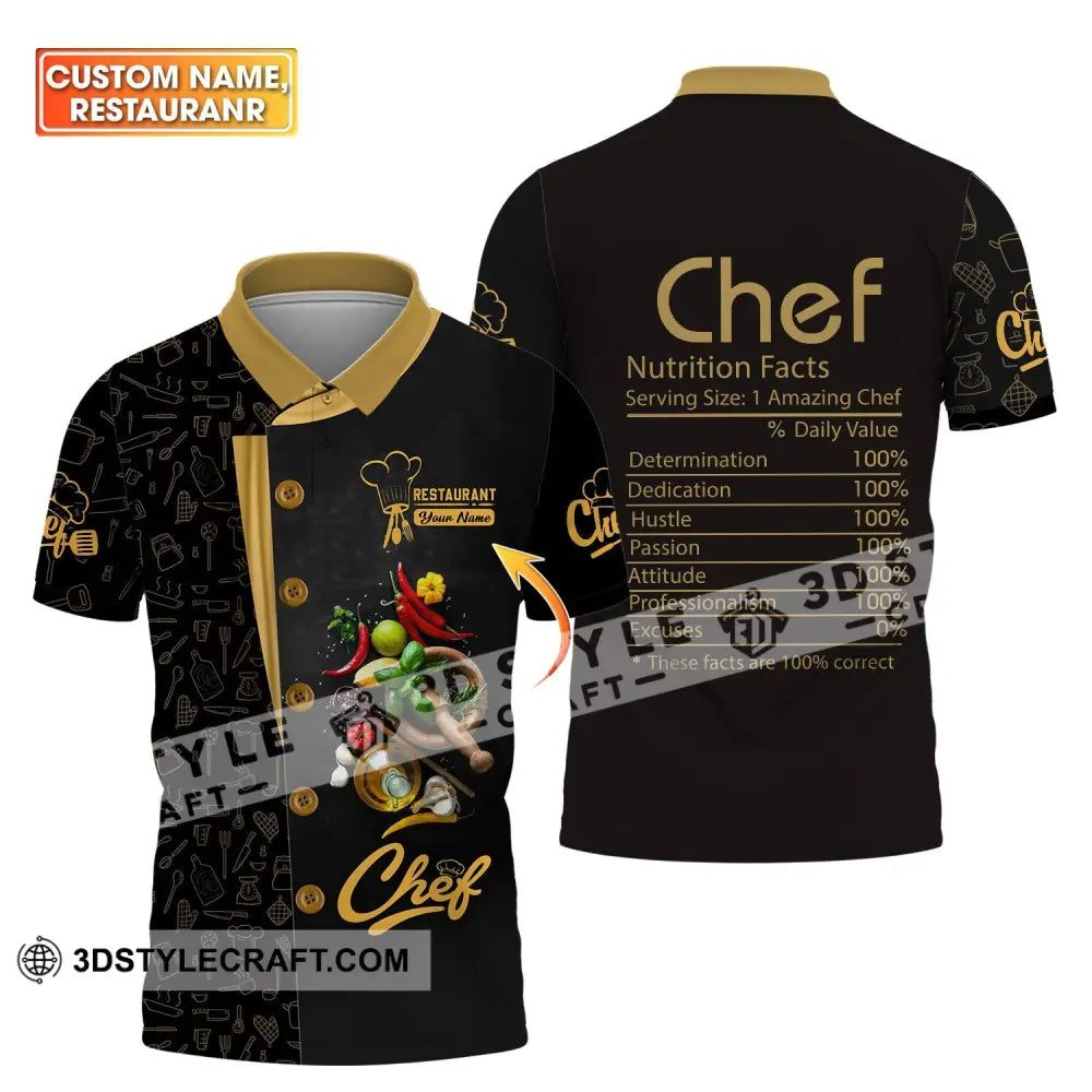 Unisex Shirt - Custom Name Chef Nutrition Facts These Are Correct T-Shirt