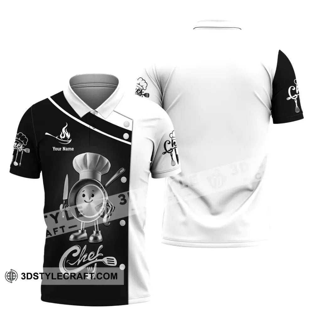 Unisex Shirt Custom Name Chef Polo Long Sleeve / S T-Shirt