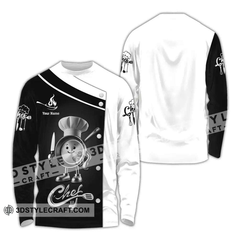 Unisex Shirt Custom Name Chef Polo Long Sleeve / S T-Shirt