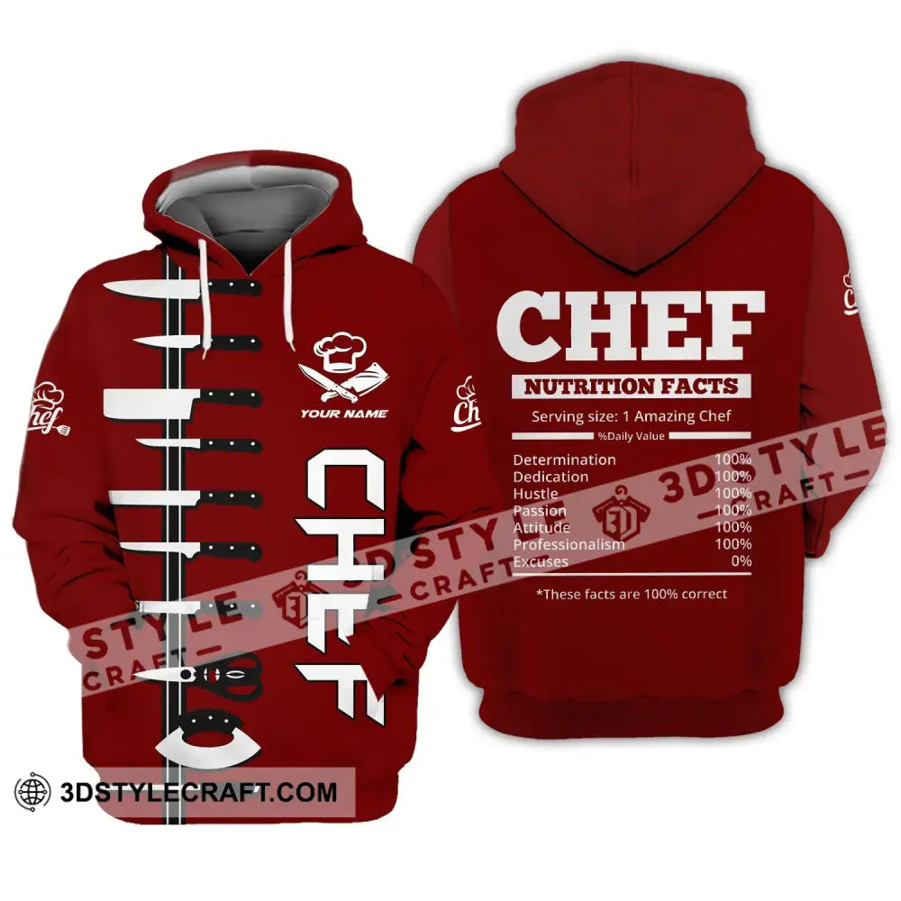 Unisex Shirt - Custom Name Chef Red Hoodie / S T-Shirt