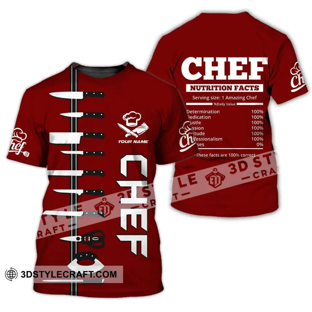 Unisex Shirt - Custom Name Chef Red T-Shirt / S T-Shirt