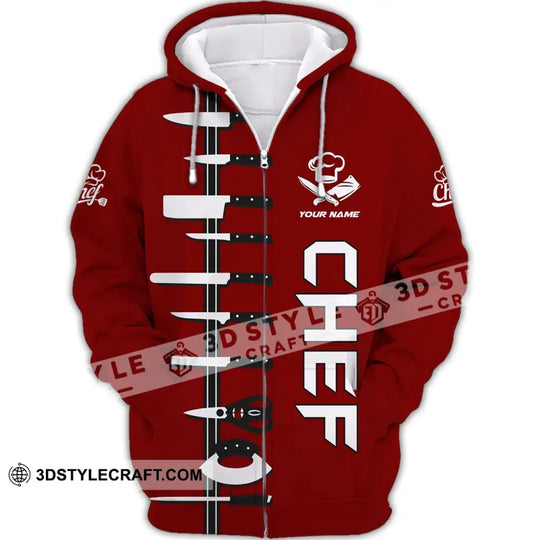 Unisex Shirt - Custom Name Chef Red Shirt style option 4