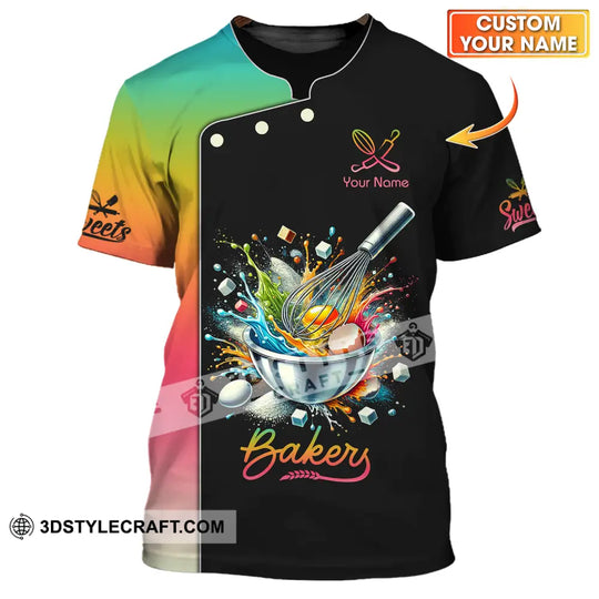 Unisex Shirt - Custom Name Chef Shirt, Sweet Bakery style option 1
