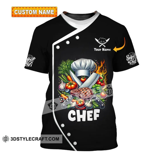 Unisex Shirt, Custom Name Chef Shirt, Chef T-Shirt Hoodie Long Sleeve Shirt style option 1