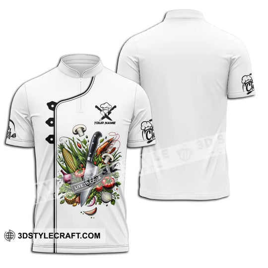 Unisex Shirt - Custom Name Chef Shirt, Vegetables White Shirt style option 3