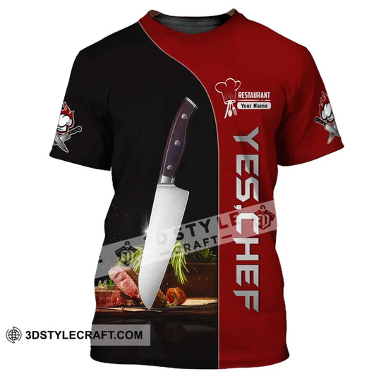 Unisex Shirt, Custom Name Chef Shirt, Yes Chef, Gift for Cooking Lovers style option 2