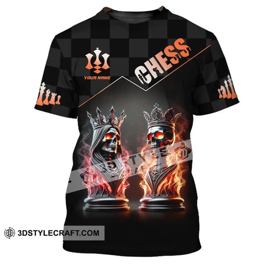 Unisex Shirt, Custom Name Chess King and Queen Shirt, Chess Apparel, Chess Love T-Shirt style option 3