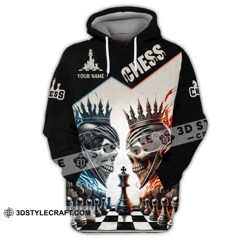 Unisex Shirt Custom Name Chess Lover Hoodie Polo Long Sleeve / S T-Shirt