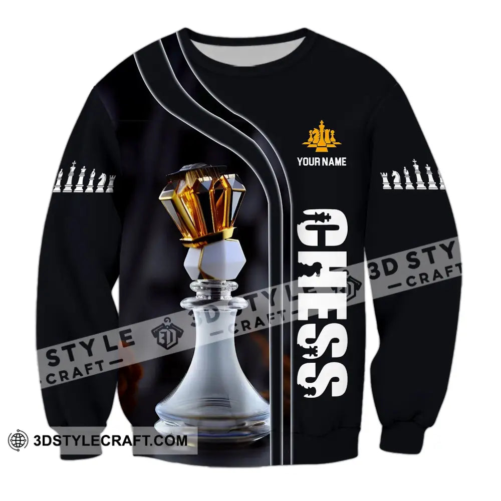 Unisex Shirt Custom Name Chess Lover Hoodie Polo Long Sleeve / S T-Shirt