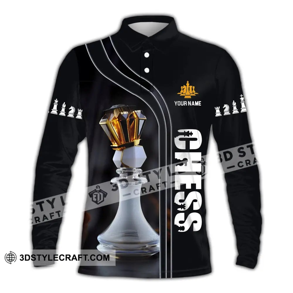 Unisex Shirt Custom Name Chess Lover Hoodie Polo Long Sleeve / S T-Shirt