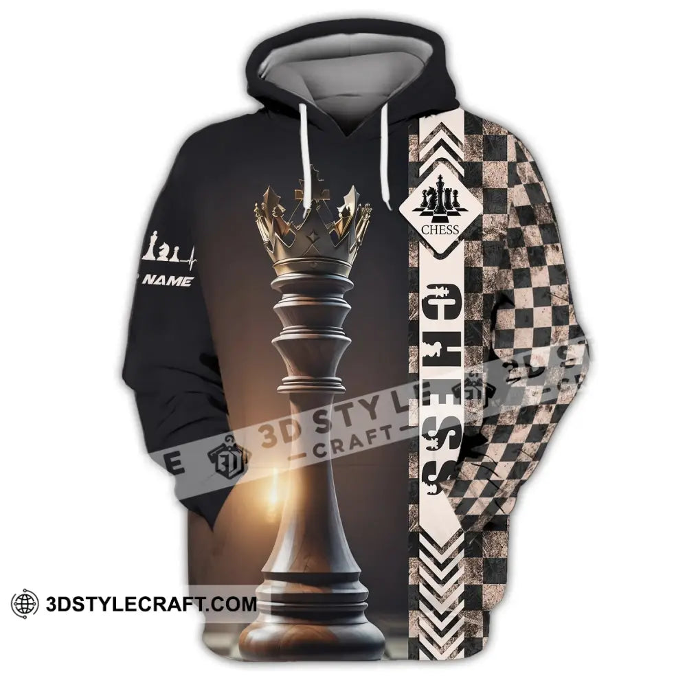 Unisex Shirt Custom Name Chess T-Shirt Game King Hoodie / S