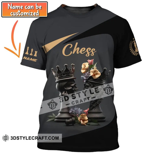 Unisex Shirt Custom Name Chess T-Shirt Game King Queen