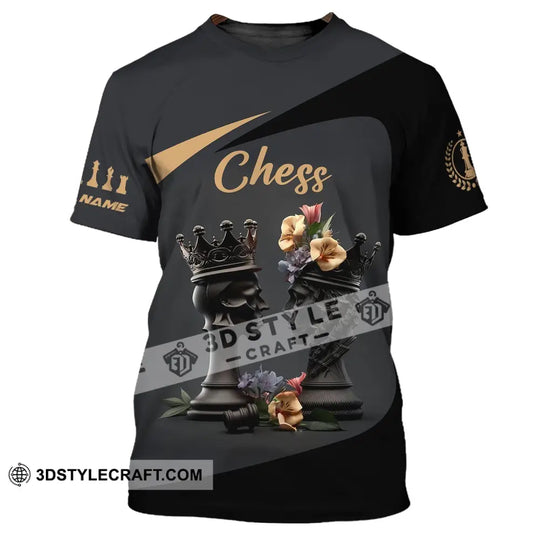 Unisex Shirt, Custom Name Chess T-Shirt, Chess Game King Queen Shirt style option 2