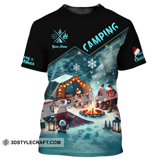Unisex Shirt, Custom Name Christmas Camping Shirt, Camping Polo Long Sleeve, Camping Love T-Shirt style option 2