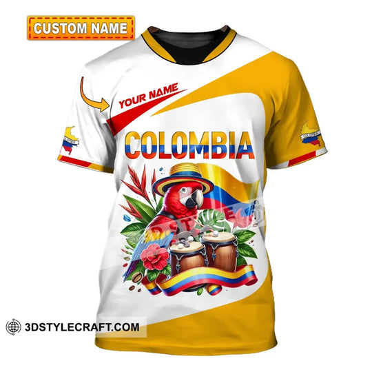 Unisex Shirt, Custom Name Colombia Shirt, Gift for Colombia Lover style option 1