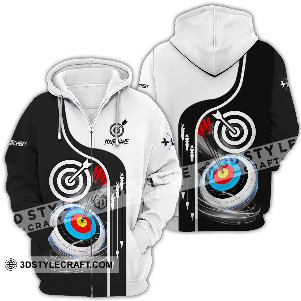 Unisex Shirt - Custom Name Color Sport Archery Classic Zipper Hoodie / S T-Shirt