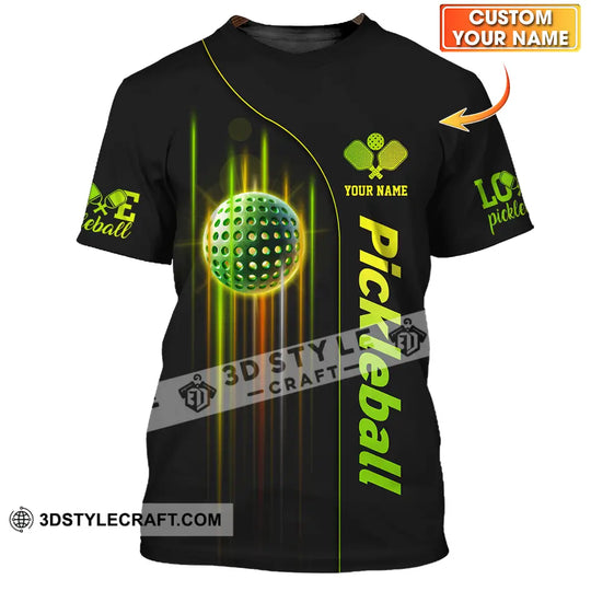 Unisex Shirt - Custom Name Shirt, Colorful Line Pickleball style option 1
