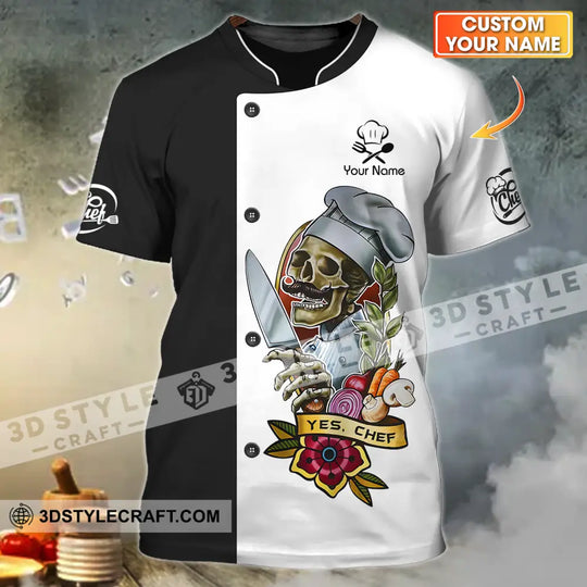 Unisex Shirt - Custom Name Cooking Lover Shirt, Yes Skull Chef style option 1