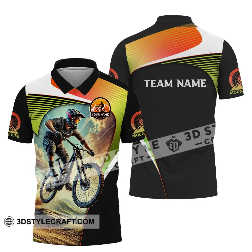 Unisex Shirt - Custom Name Cool Mountain Bike Polo / S T-Shirt