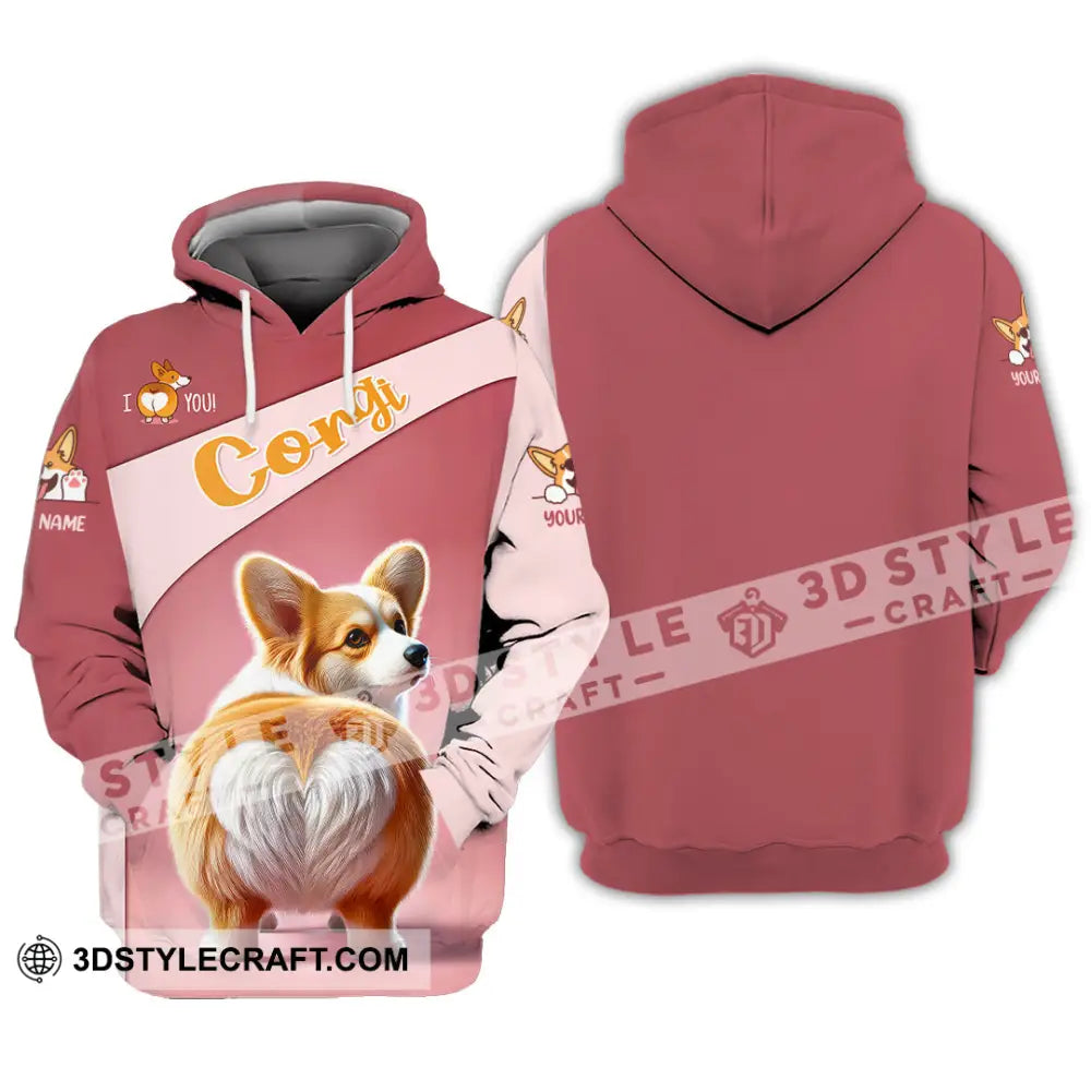 Unisex Shirt Custom Name Corgi Hoodie Polo Long Sleeve Lover / S T-Shirt