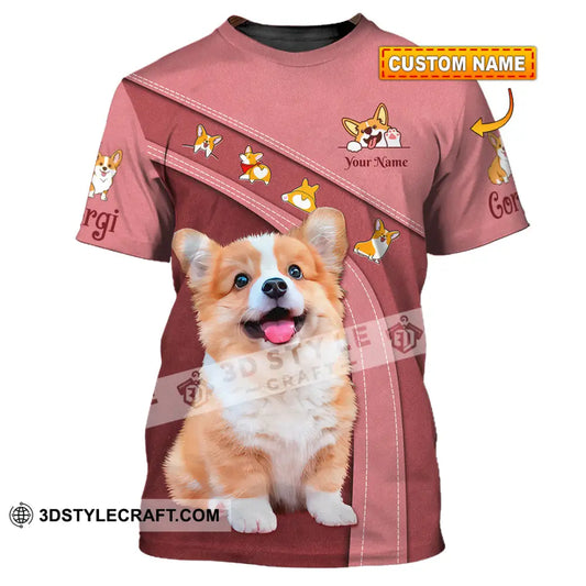 Unisex Shirt Custom Name Corgi Hoodie Polo Long Sleeve Lover T-Shirt