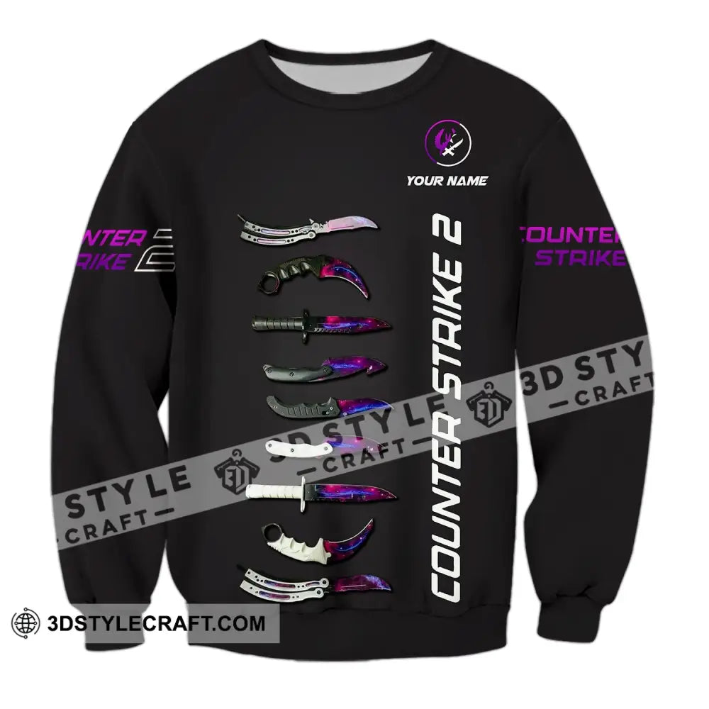 Unisex Shirt - Custom Name Counter Strike 2 Long Sleeve / S T-Shirt