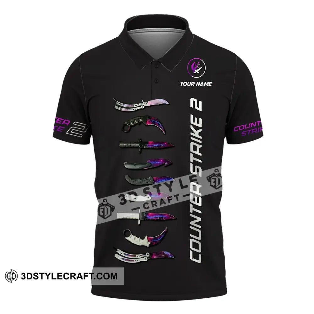 Unisex Shirt - Custom Name Counter Strike 2 Polo / S T-Shirt