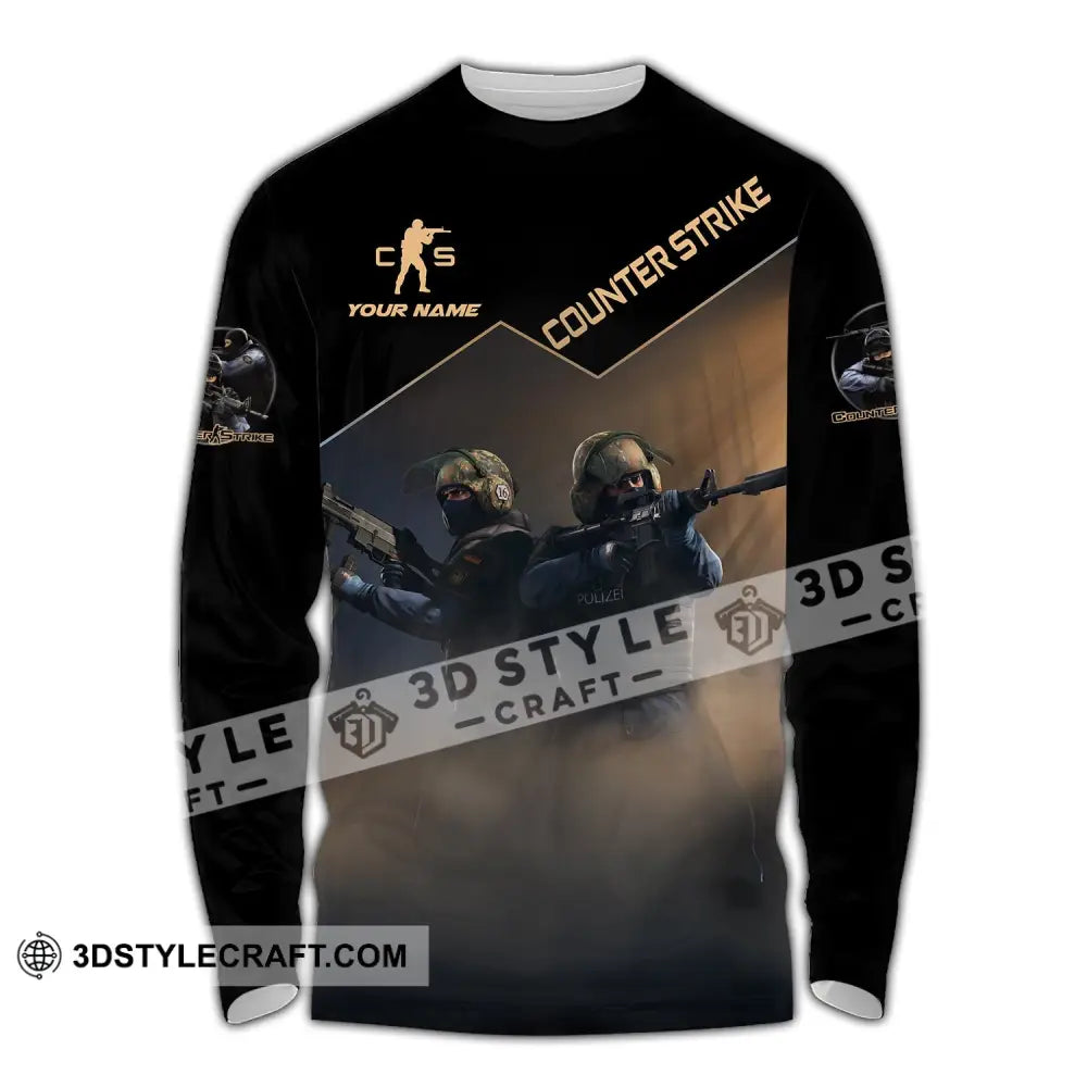 Unisex Shirt Custom Name Counter Strike Game Hoodie Polo Long Sleeve / S T-Shirt