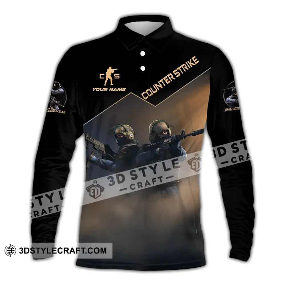 Unisex Shirt Custom Name Counter Strike Game Hoodie Polo Long Sleeve / S T-Shirt