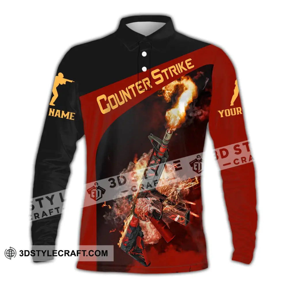 Unisex Shirt Custom Name Counter Strike Game Hoodie Polo Long Sleeve / S T-Shirt