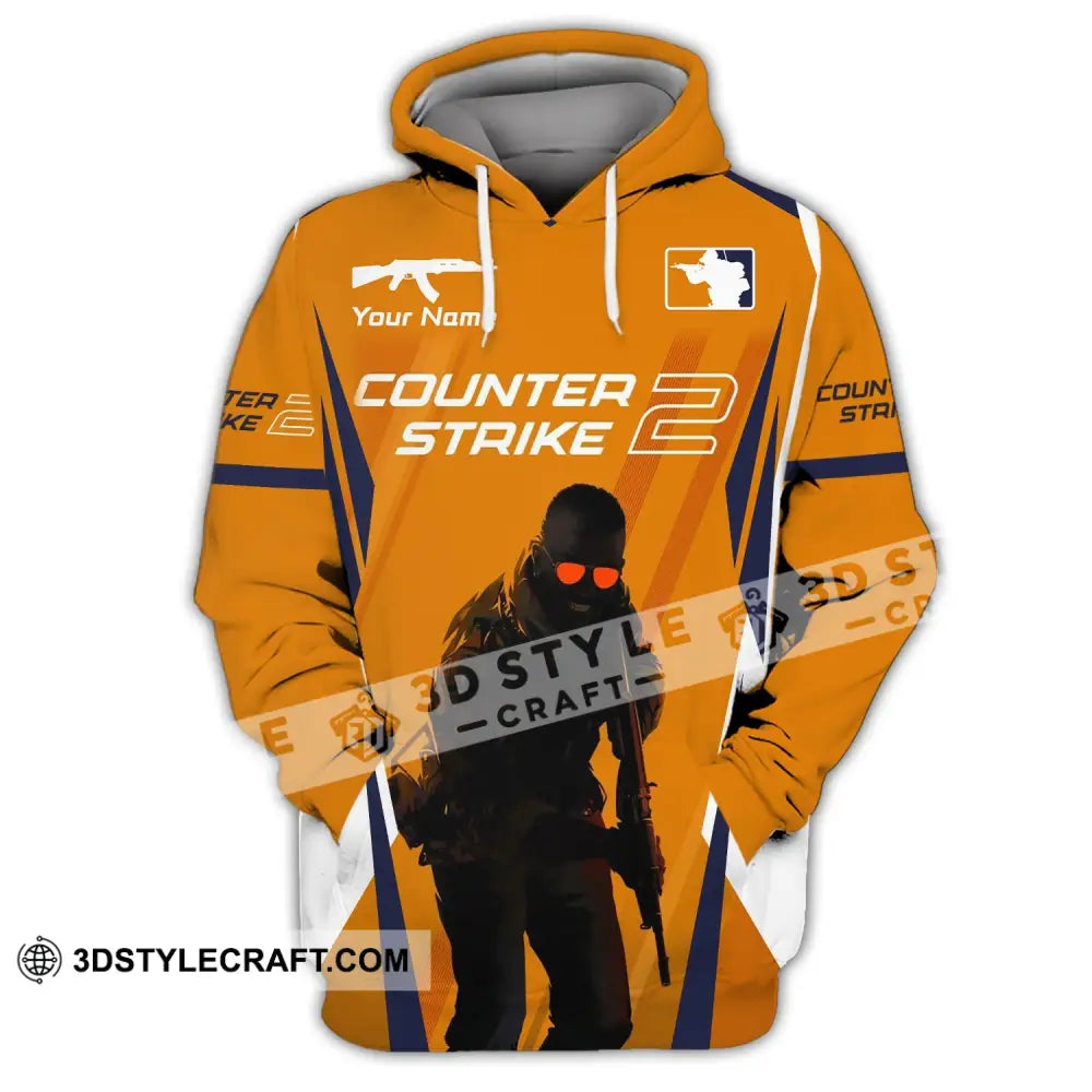 Unisex Shirt Custom Name Counter Strike Game Hoodie Polo Long Sleeve / S T-Shirt