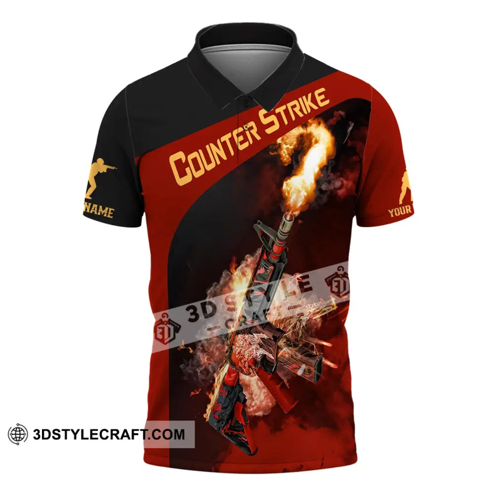 Unisex Shirt Custom Name Counter Strike Game Hoodie Polo Long Sleeve / S T-Shirt