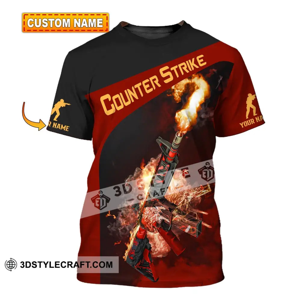 Unisex Shirt Custom Name Counter Strike Game Hoodie Polo Long Sleeve T-Shirt