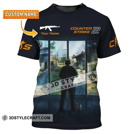 Unisex Shirt, Custom Name Counter Strike Game Shirt, Game Hoodie Shirt Polo Long Sleeve Shirt style option 1