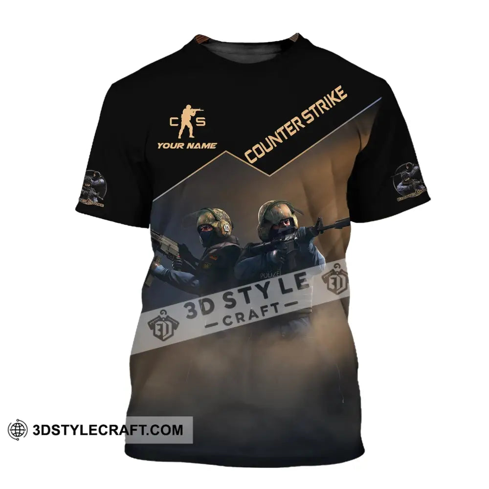 Unisex Shirt Custom Name Counter Strike Game Hoodie Polo Long Sleeve T-Shirt / S T-Shirt