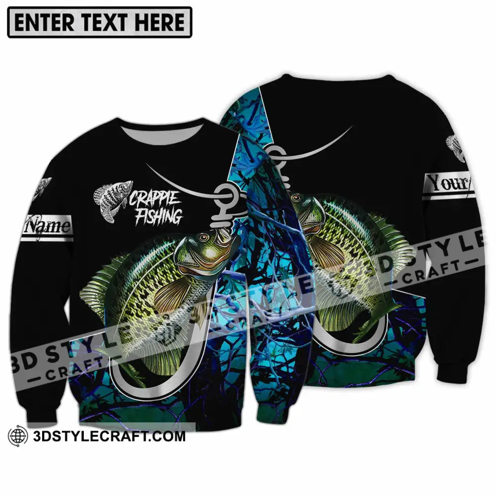 Unisex Shirt - Custom Name Crappie Fishing Long Sleeve / S T-Shirt