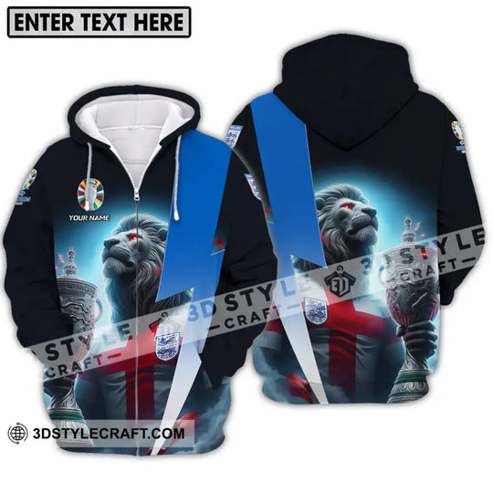 Unisex Shirt - Custom Name Cup And Lion England Euro 2024 Team Shirt style option 2
