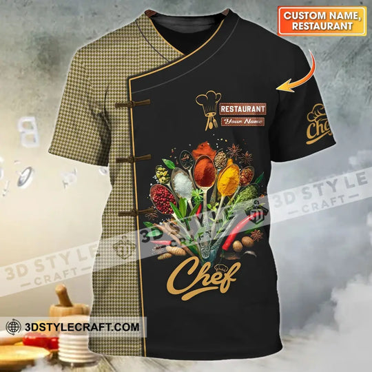 Unisex Shirt - Custom Name Dark Shirt For Chef - Cooking Spices style option 1