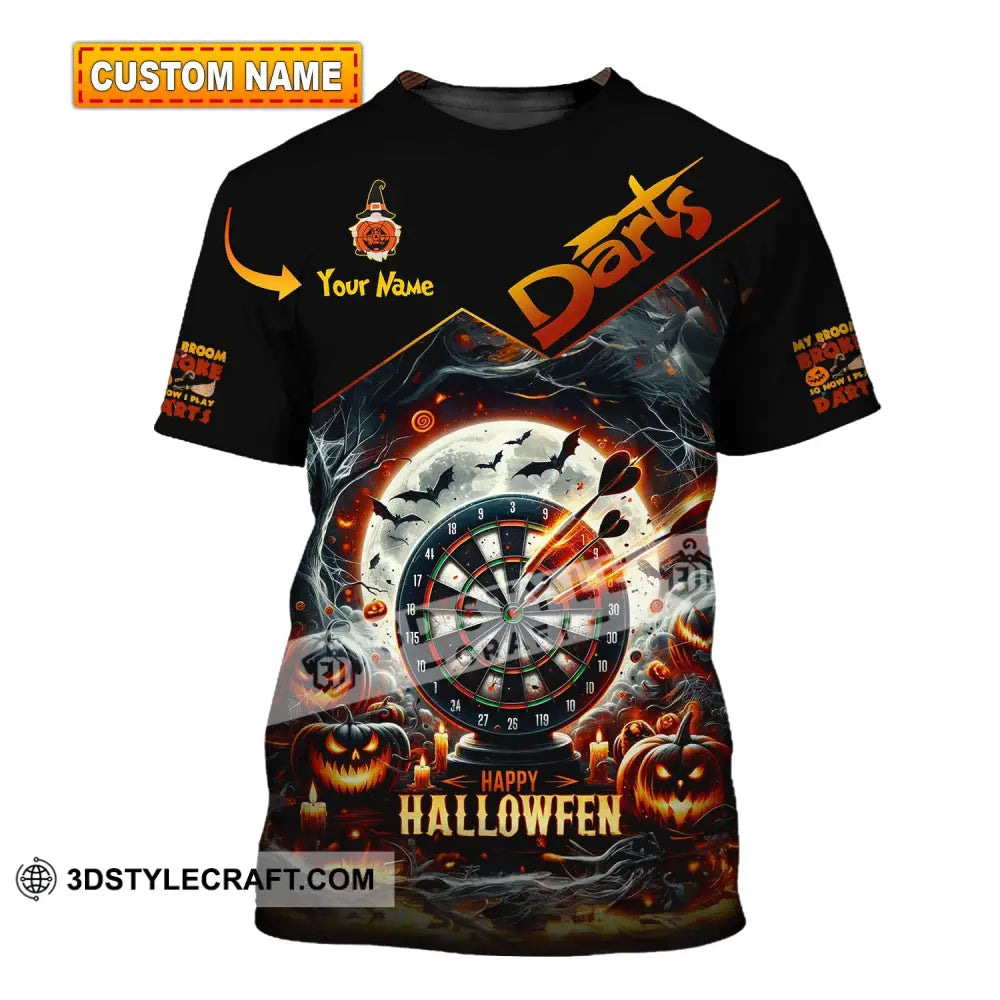 Unisex Shirt Custom Name Dart Halloween Darts T-Shirt Gift For Lover Gamer T-Shirt