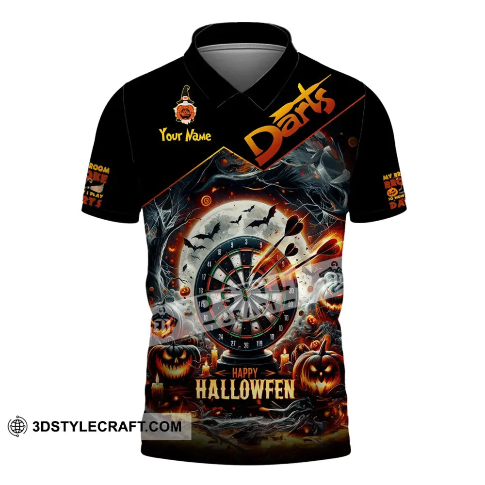 Unisex Shirt Custom Name Dart Halloween Darts T-Shirt Gift For Lover Gamer Polo / S T-Shirt