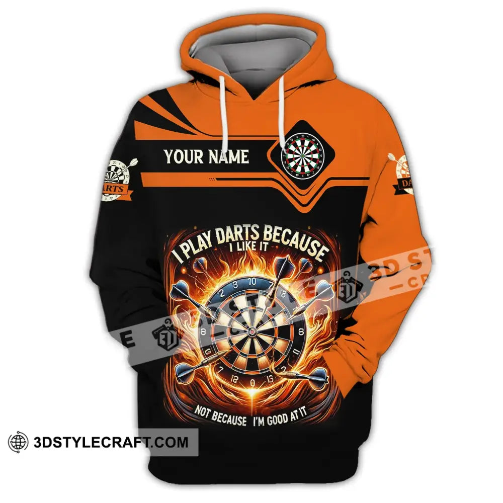 Unisex Shirt Custom Name Darts Dart Lover Hoodie Polo Long Sleeve / S T-Shirt