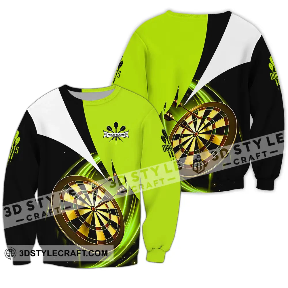 Unisex Shirt - Custom Name Darts Neon Long Sleeve / S T-Shirt